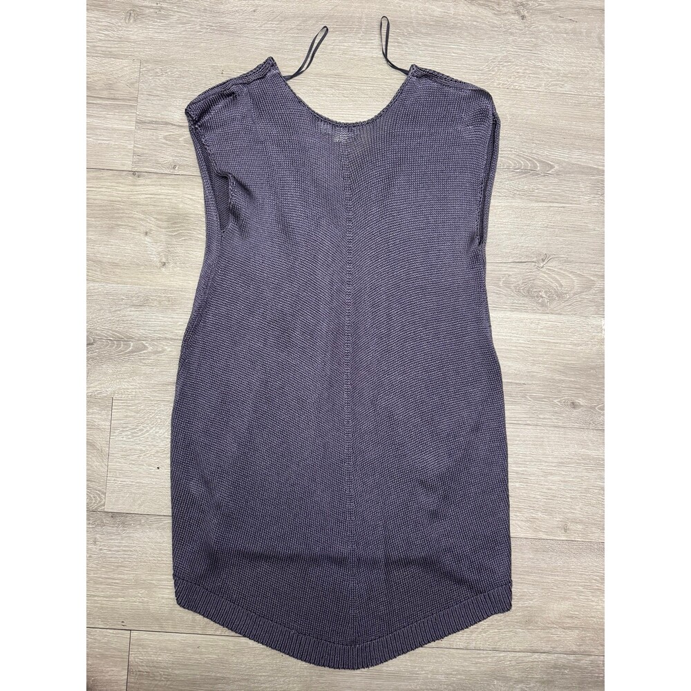 Calvin Klein Knit Sleeveless Women Top Ruched Front V Neck Blue Size S - Picture 5 of 5